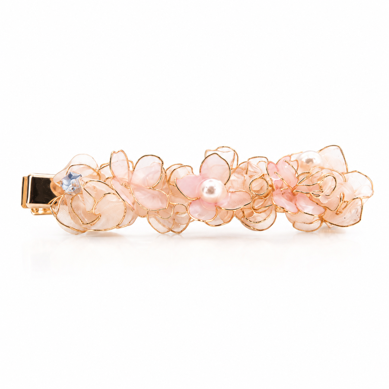 Handmade Resin Flower Hair Clip with Pearls | Cerisier Chic Crafts