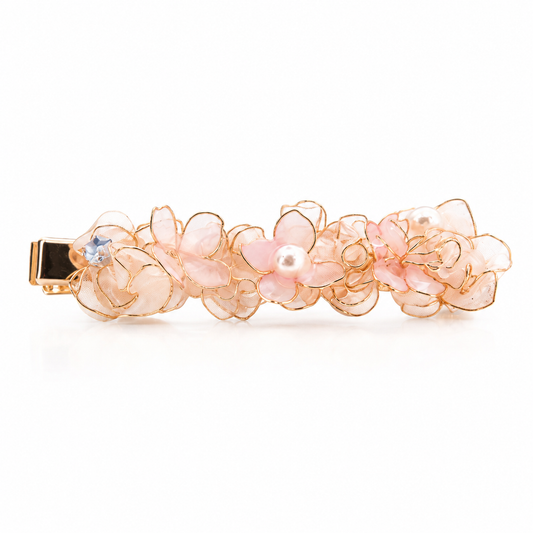 Handmade Resin Flower Hair Clip with Pearls | Cerisier Chic Crafts